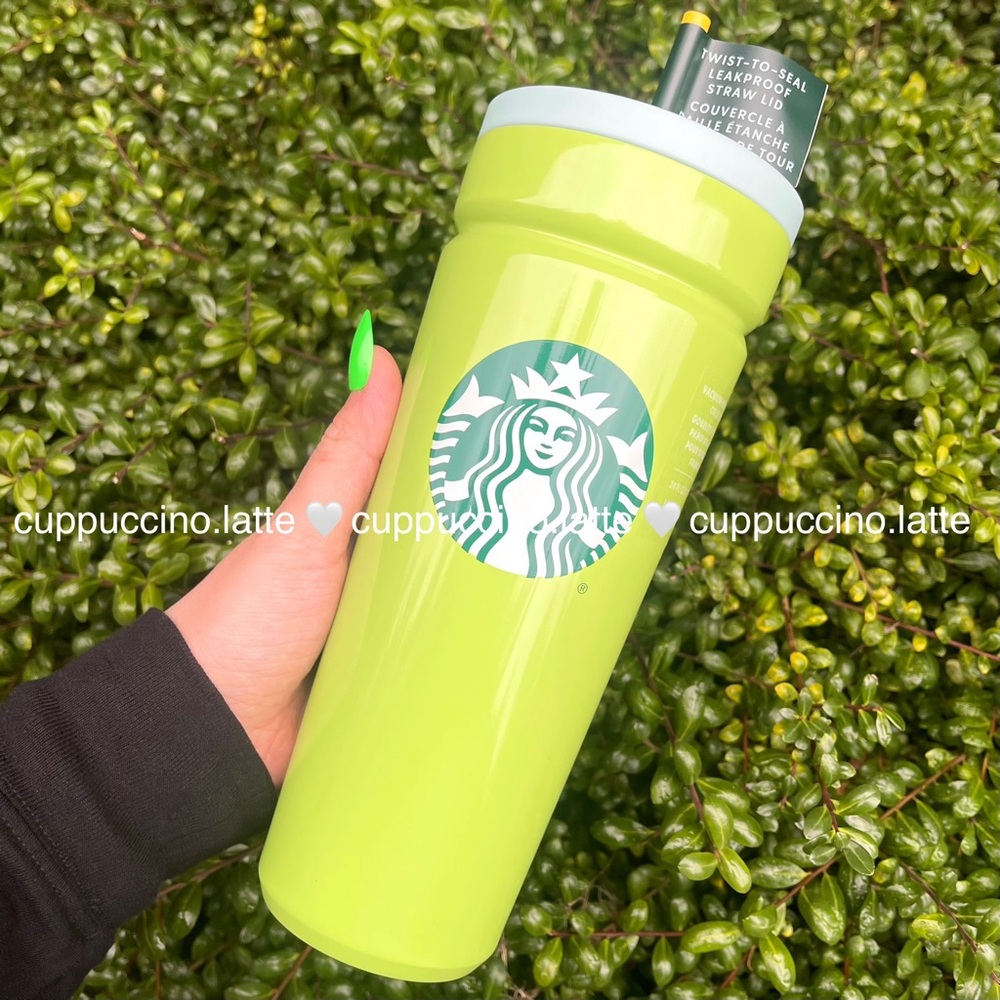 🍋‍🟩NWT💚Starbucks 2025 Spring Lime Green & Blue Color Block Leak Proof SS Tumbler